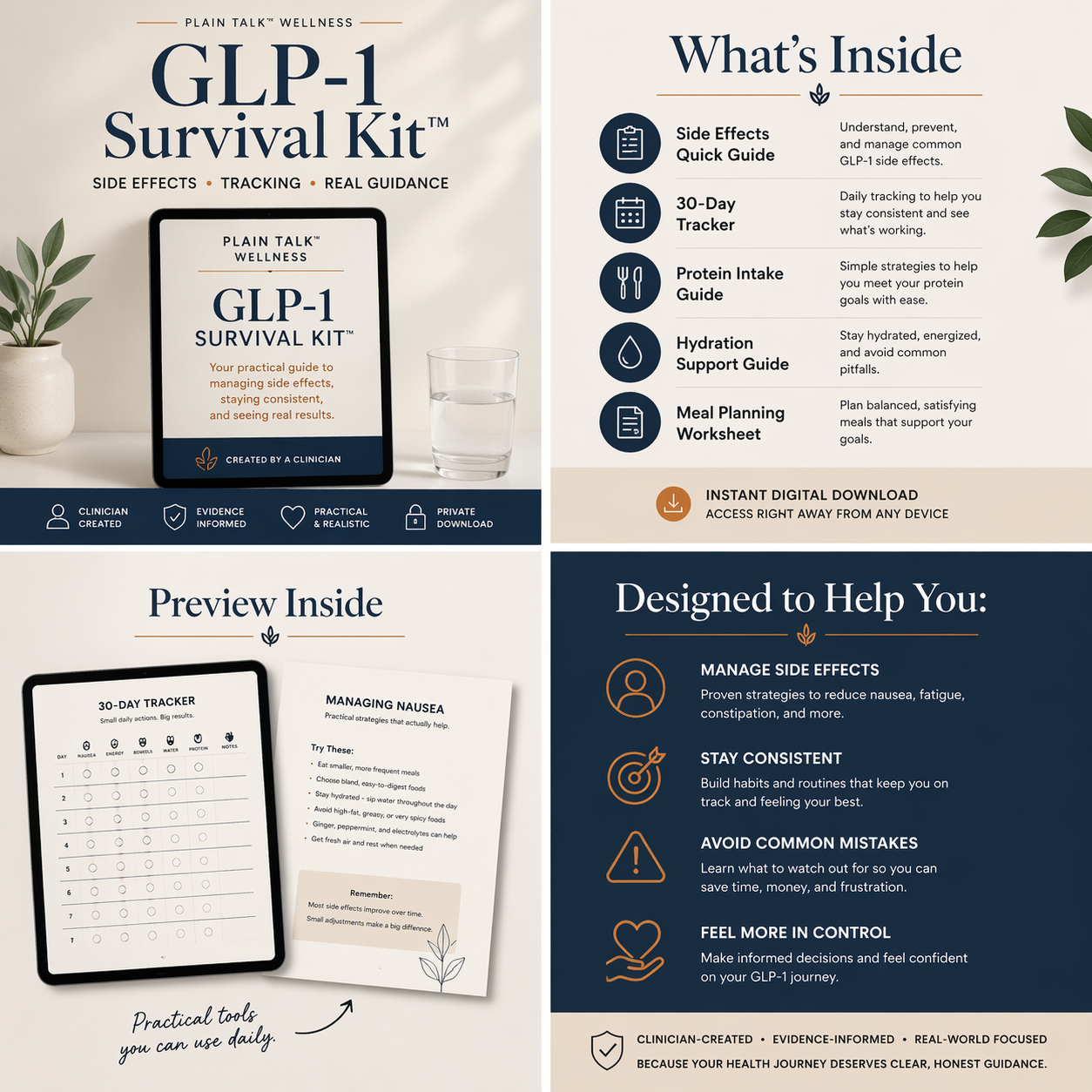 GLP-1 Survival Kit:  A Practical Guide to Managing Side Effects, Nutrition, and Long-Term Success